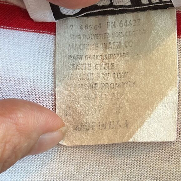 Vintage 70s/80s ACT 3 Red, White & Blue Striped Knit Top with 3/4 sleeves - Picture 8 of 8